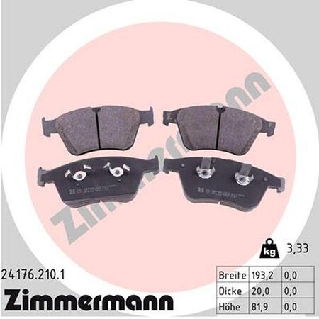 Zimmermann Brake Pad Set, 24176.210.1 24176.210.1